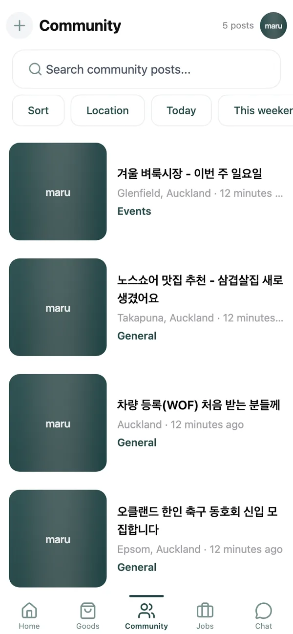 The Community tab