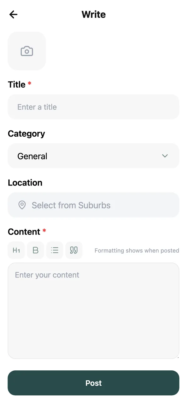 The Write form